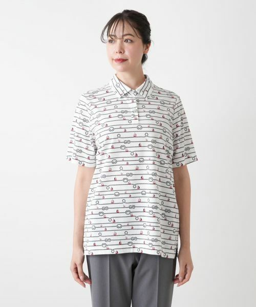 Leilian PLUS HOUSE / レリアンプラスハウス ポロシャツ | 【店舗人気】プリントポロシャツ【Leilian WHITE LABEL】 | 詳細4