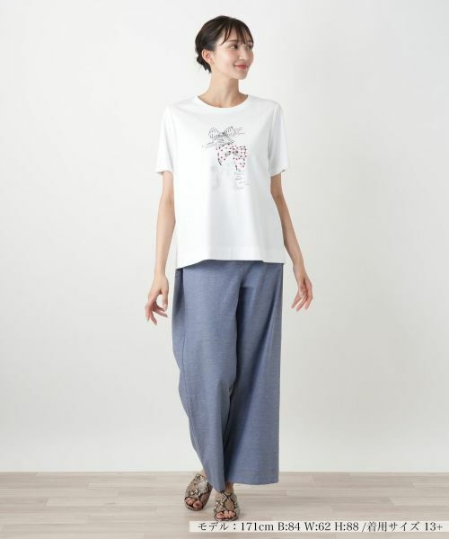 Leilian PLUS HOUSE / レリアンプラスハウス Tシャツ | リボンモチーフプリントTシャツ【Leilian WHITE LABEL】 | 詳細4