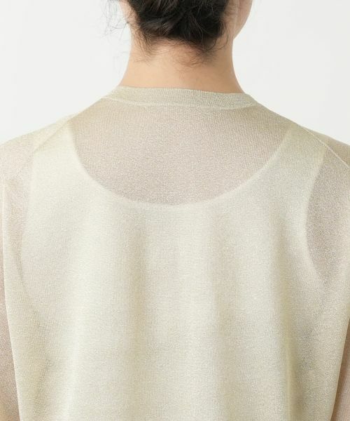 Leilian PLUS HOUSE / レリアンプラスハウス カーディガン・ボレロ | ラメクルーネックカーディガン【Leilian WHITE LABEL】 | 詳細11