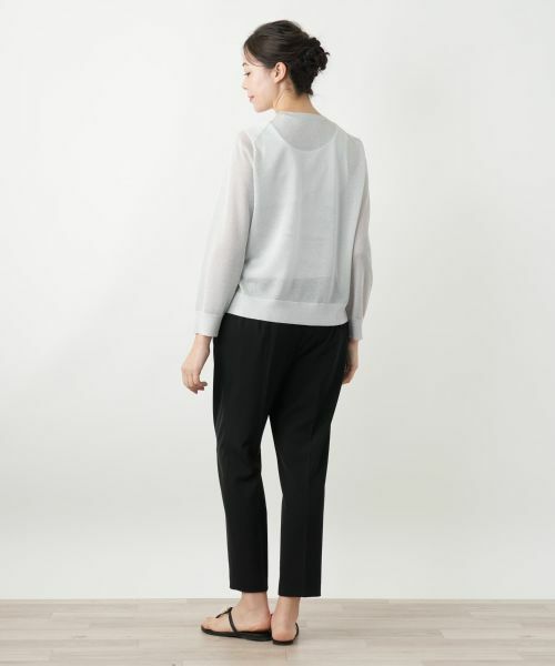 Leilian PLUS HOUSE / レリアンプラスハウス カーディガン・ボレロ | ラメクルーネックカーディガン【Leilian WHITE LABEL】 | 詳細3