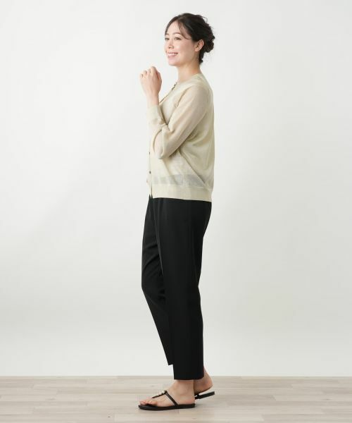 Leilian PLUS HOUSE / レリアンプラスハウス カーディガン・ボレロ | ラメクルーネックカーディガン【Leilian WHITE LABEL】 | 詳細5