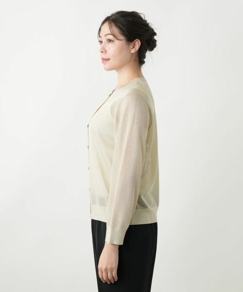 Leilian PLUS HOUSE / レリアンプラスハウス カーディガン・ボレロ | ラメクルーネックカーディガン【Leilian WHITE LABEL】 | 詳細8
