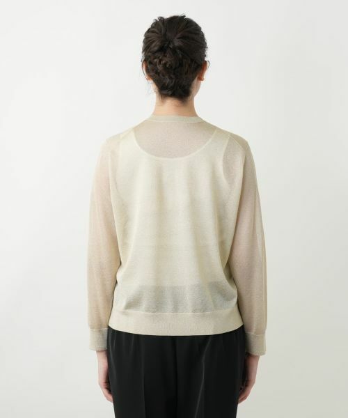 Leilian PLUS HOUSE / レリアンプラスハウス カーディガン・ボレロ | ラメクルーネックカーディガン【Leilian WHITE LABEL】 | 詳細9