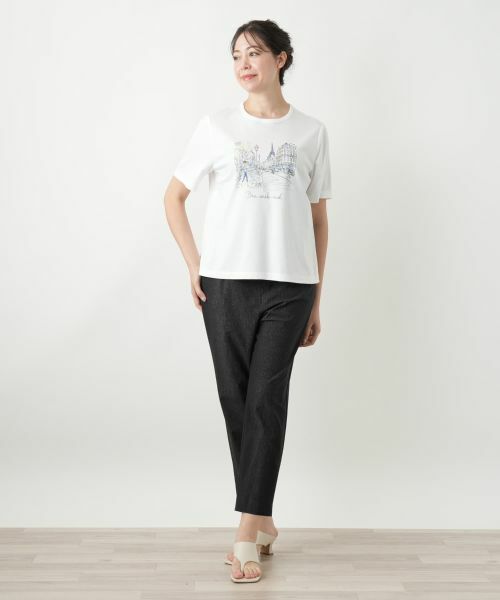 Leilian PLUS HOUSE / レリアンプラスハウス Tシャツ | プリントカットソー【Leilian WHITE LABEL】 | 詳細1