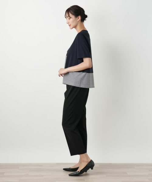 Leilian PLUS HOUSE / レリアンプラスハウス カットソー | ボタン刺繍Tシャツ【Leilian WHITE LABEL】 | 詳細2