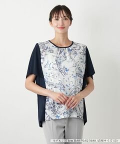 Leilian PLUS HOUSE / レリアンプラスハウス カットソー | 星座柄プリント切替カットソー【Leilian WHITE LABEL】