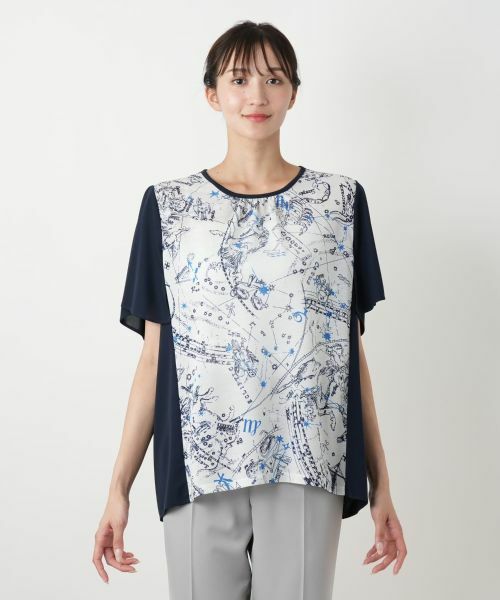 Leilian PLUS HOUSE / レリアンプラスハウス カットソー | 星座柄プリント切替カットソー【Leilian WHITE LABEL】 | 詳細4