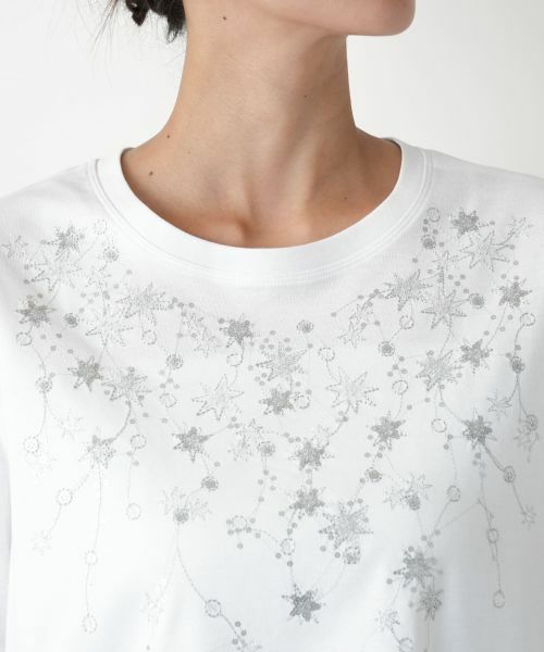 Leilian PLUS HOUSE / レリアンプラスハウス Tシャツ | 【店舗人気】スパンコール刺繍Tシャツ【Leilian WHITE LABEL】 | 詳細10
