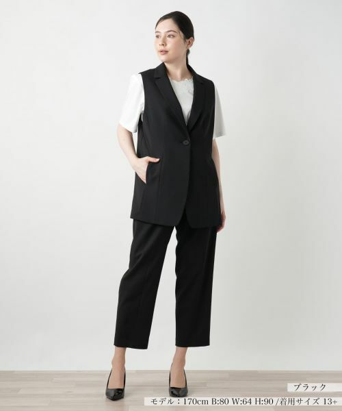 Leilian PLUS HOUSE / レリアンプラスハウス セットアップ | ベストスーツ【Leilian WHITE LABEL】(ブラック)