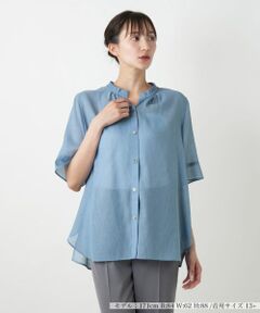 Leilian PLUS HOUSE / レリアンプラスハウス シャツ・ブラウス | ハイネックプリーツブラウス【Leilian WHITE LABEL】