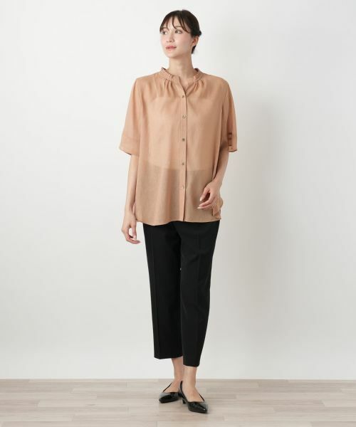 Leilian PLUS HOUSE / レリアンプラスハウス シャツ・ブラウス | ハイネックプリーツブラウス【Leilian WHITE LABEL】 | 詳細1