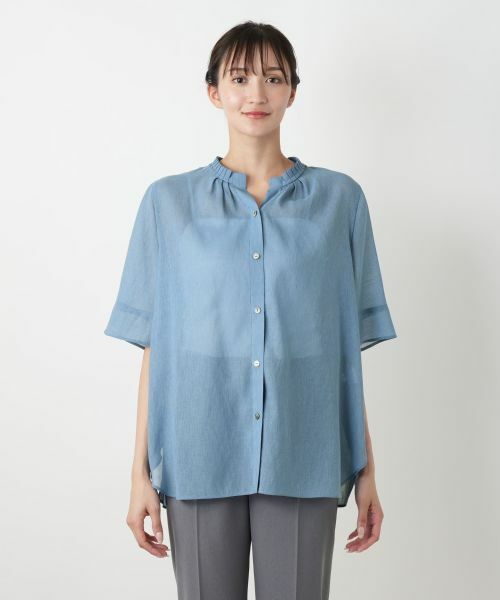 Leilian PLUS HOUSE / レリアンプラスハウス シャツ・ブラウス | ハイネックプリーツブラウス【Leilian WHITE LABEL】 | 詳細10