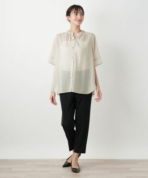 Leilian PLUS HOUSE / レリアンプラスハウス シャツ・ブラウス | ハイネックプリーツブラウス【Leilian WHITE LABEL】 | 詳細4