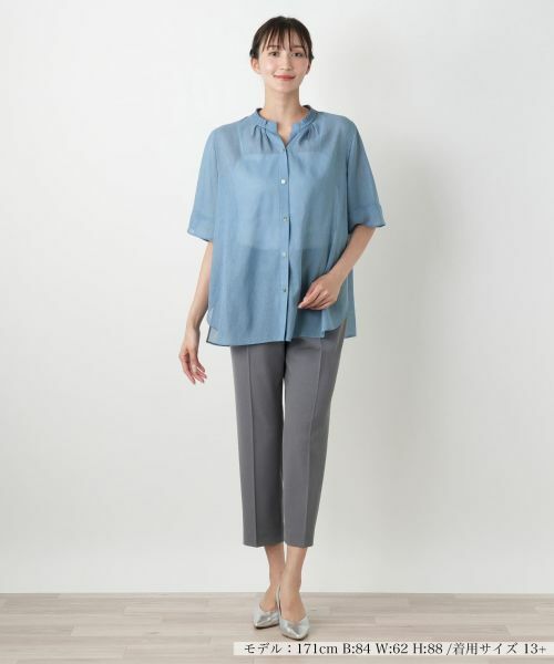 Leilian PLUS HOUSE / レリアンプラスハウス シャツ・ブラウス | ハイネックプリーツブラウス【Leilian WHITE LABEL】 | 詳細7