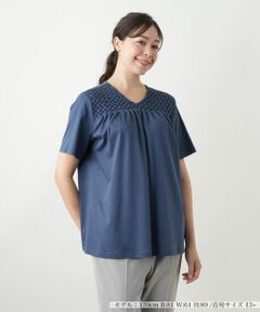 Leilian PLUS HOUSE / レリアンプラスハウス カットソー | デザインVネックカットソー【Leilian WHITE LABEL】