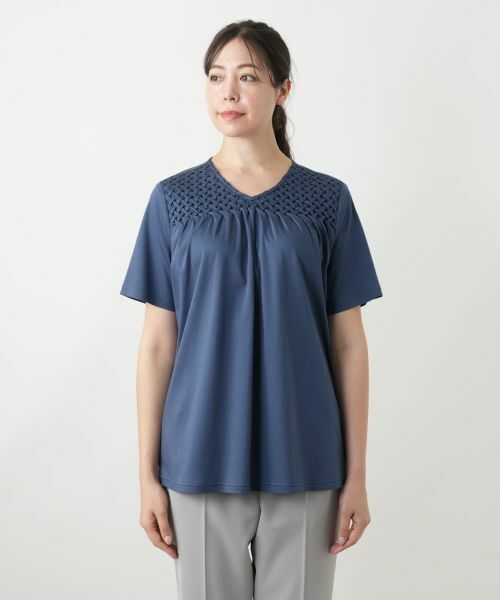 Leilian PLUS HOUSE / レリアンプラスハウス カットソー | デザインVネックカットソー【Leilian WHITE LABEL】 | 詳細7