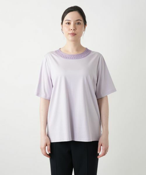 Leilian PLUS HOUSE / レリアンプラスハウス Tシャツ | スパンコール刺繍カットソー【Leilian WHITE LABEL】 | 詳細10