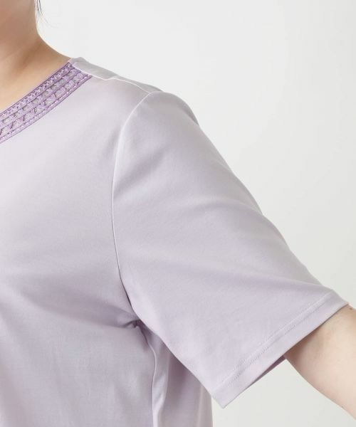 Leilian PLUS HOUSE / レリアンプラスハウス Tシャツ | スパンコール刺繍カットソー【Leilian WHITE LABEL】 | 詳細15