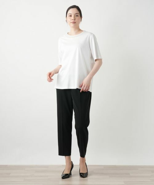 Leilian PLUS HOUSE / レリアンプラスハウス Tシャツ | スパンコール刺繍カットソー【Leilian WHITE LABEL】 | 詳細4