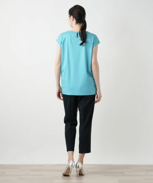 Leilian PLUS HOUSE / レリアンプラスハウス Tシャツ | 刺繍フレンチスリーブカットソー【Leilian WHITE LABEL】 | 詳細3