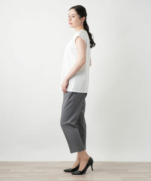 Leilian PLUS HOUSE / レリアンプラスハウス Tシャツ | 刺繍フレンチスリーブカットソー【Leilian WHITE LABEL】 | 詳細5