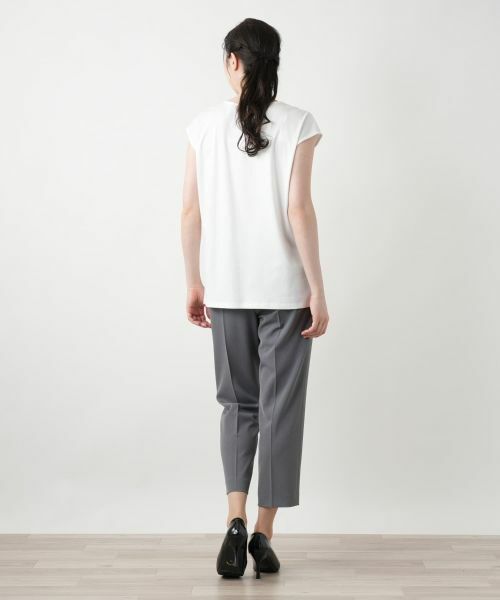 Leilian PLUS HOUSE / レリアンプラスハウス Tシャツ | 刺繍フレンチスリーブカットソー【Leilian WHITE LABEL】 | 詳細6