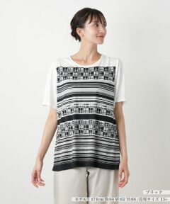 Leilian PLUS HOUSE / レリアンプラスハウス Tシャツ | 【店舗人気】マルチパターンカットソー【Leilian WHITE LABEL】