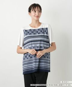 Leilian PLUS HOUSE / レリアンプラスハウス Tシャツ | 【店舗人気】マルチパターンカットソー【Leilian WHITE LABEL】