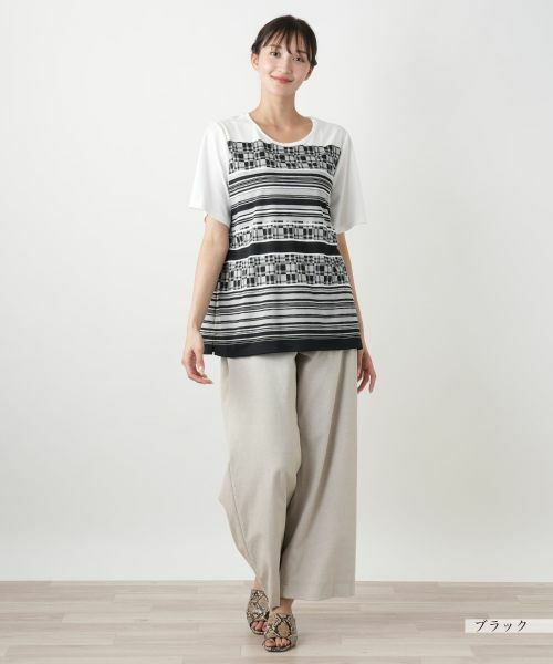 Leilian PLUS HOUSE / レリアンプラスハウス Tシャツ | 【店舗人気】マルチパターンカットソー【Leilian WHITE LABEL】 | 詳細1