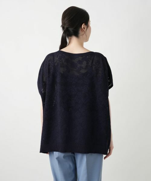 Leilian PLUS HOUSE / レリアンプラスハウス ニット・セーター | 花柄フレンチスリーブニット【Leilian WHITE LABEL】 | 詳細12