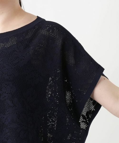 Leilian PLUS HOUSE / レリアンプラスハウス ニット・セーター | 花柄フレンチスリーブニット【Leilian WHITE LABEL】 | 詳細15