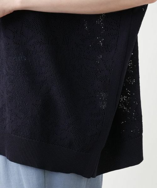 Leilian PLUS HOUSE / レリアンプラスハウス ニット・セーター | 花柄フレンチスリーブニット【Leilian WHITE LABEL】 | 詳細16