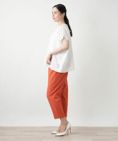 Leilian PLUS HOUSE / レリアンプラスハウス ニット・セーター | 花柄フレンチスリーブニット【Leilian WHITE LABEL】 | 詳細5