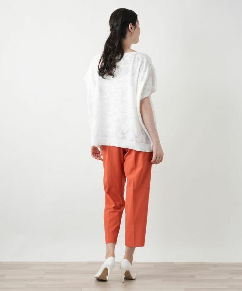 Leilian PLUS HOUSE / レリアンプラスハウス ニット・セーター | 花柄フレンチスリーブニット【Leilian WHITE LABEL】 | 詳細6