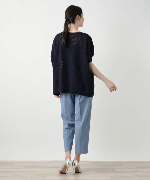 Leilian PLUS HOUSE / レリアンプラスハウス ニット・セーター | 花柄フレンチスリーブニット【Leilian WHITE LABEL】 | 詳細9