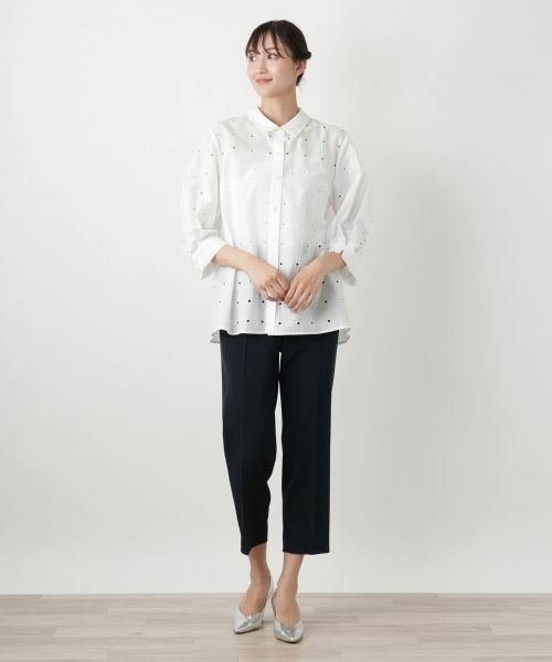 Leilian PLUS HOUSE / レリアンプラスハウス シャツ・ブラウス | 【店舗人気】カットワークブラウス【Leilian WHITE LABEL】 | 詳細1