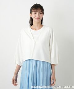 Leilian PLUS HOUSE / レリアンプラスハウス テーラードジャケット | Vネッククロップドジャケット【Leilian WHITE LABEL】