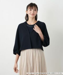 Leilian PLUS HOUSE / レリアンプラスハウス テーラードジャケット | Vネッククロップドジャケット【Leilian WHITE LABEL】