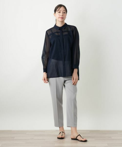 Leilian PLUS HOUSE / レリアンプラスハウス シャツ・ブラウス | 比翼シアーブラウス【Leilian WHITE LABEL】 | 詳細1