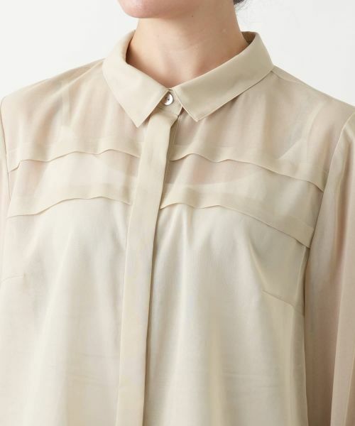 Leilian PLUS HOUSE / レリアンプラスハウス シャツ・ブラウス | 比翼シアーブラウス【Leilian WHITE LABEL】 | 詳細10