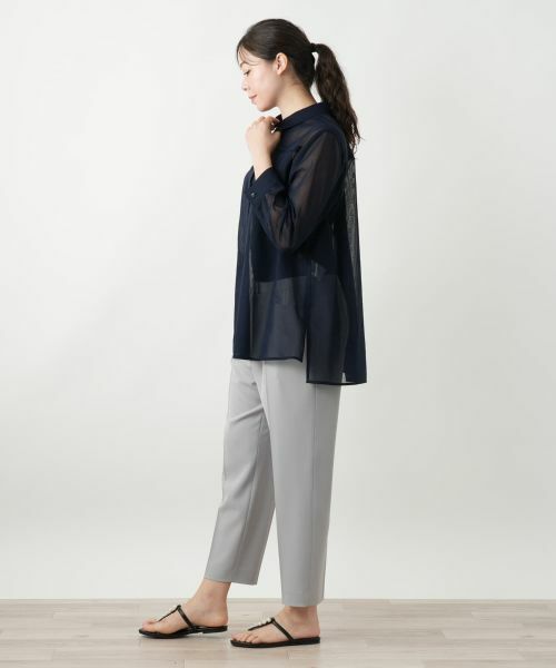 Leilian PLUS HOUSE / レリアンプラスハウス シャツ・ブラウス | 比翼シアーブラウス【Leilian WHITE LABEL】 | 詳細2