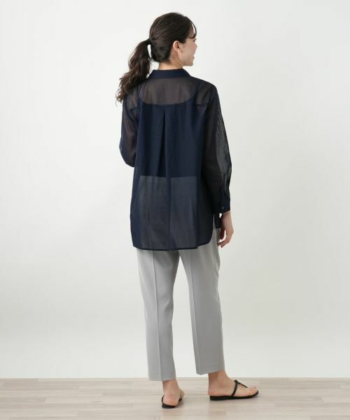 Leilian PLUS HOUSE / レリアンプラスハウス シャツ・ブラウス | 比翼シアーブラウス【Leilian WHITE LABEL】 | 詳細3