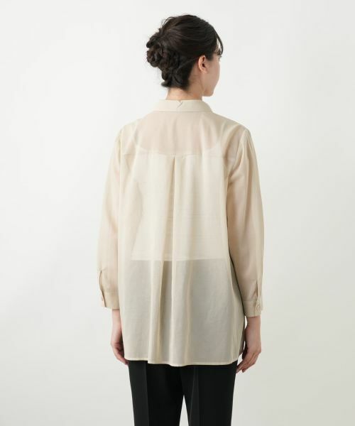 Leilian PLUS HOUSE / レリアンプラスハウス シャツ・ブラウス | 比翼シアーブラウス【Leilian WHITE LABEL】 | 詳細9