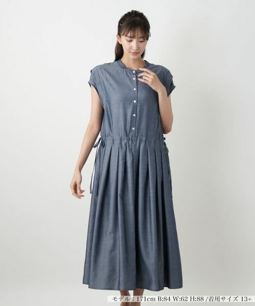 Leilian PLUS HOUSE/レリアンプラスハウス ウエスト切り替えワンピース【Leilian WHITE LABEL】 ネイビー系 13+ Leilian PLUS HOUSE/レリアンプラスハウス ウエスト切り替えワンピース【Leilian WHITE LABEL】 ネイビー系 13+