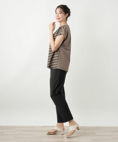Leilian PLUS HOUSE / レリアンプラスハウス Tシャツ | ボーダー切替カットソー【Leilian WHITE LABEL】 | 詳細2