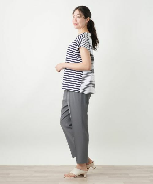 Leilian PLUS HOUSE / レリアンプラスハウス Tシャツ | ボーダー切替カットソー【Leilian WHITE LABEL】 | 詳細5