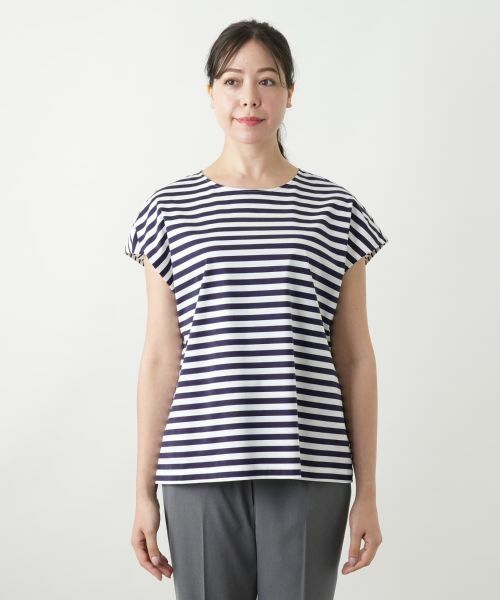 Leilian PLUS HOUSE / レリアンプラスハウス Tシャツ | ボーダー切替カットソー【Leilian WHITE LABEL】 | 詳細7