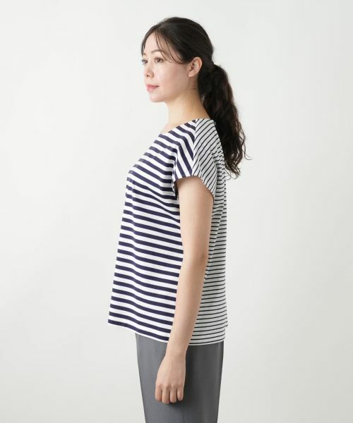 Leilian PLUS HOUSE / レリアンプラスハウス Tシャツ | ボーダー切替カットソー【Leilian WHITE LABEL】 | 詳細8