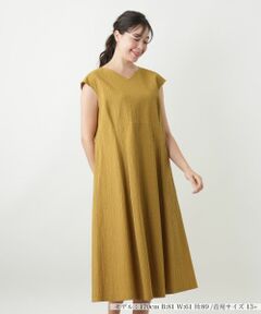 Leilian PLUS HOUSE / レリアンプラスハウス ドレス | Vネックフレアワンピース【Leilian WHITE LABEL】