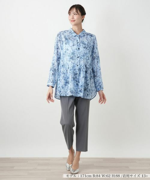 Leilian PLUS HOUSE / レリアンプラスハウス シャツ・ブラウス | フラワープリントブラウス【Leilian WHITE LABEL】 | 詳細4